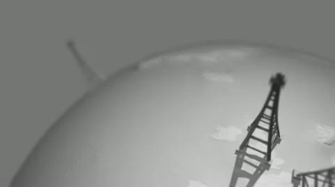 Broadcast Towers on Globe Stock Footage 11441589