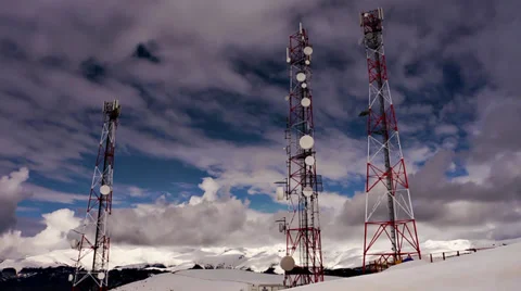 Broadcast Towers Timelapse ok Stock Footage 34688714