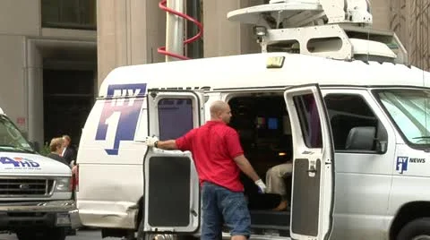 Broadcast Truck Stock Footage 22158909