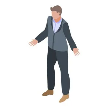 Broadcast tv presenter icon, isometric style Stock Illustration