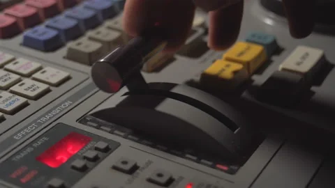 Broadcast Tv Studio Production - Vision Switcher Studio Director broadcast video Video stock 112563279