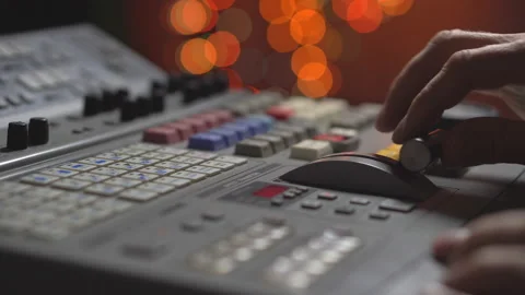 Broadcast Tv Studio Production - Vision Switcher Studio Director broadcast video Stock Footage 115584401