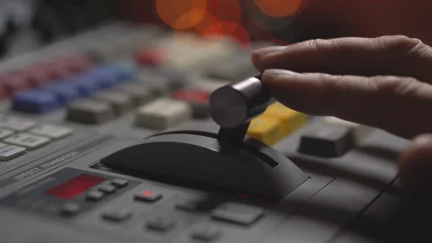 Broadcast Tv Studio Production - Vision Switcher Studio Director broadcast video Stock Footage 115584955