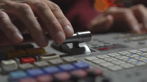 Broadcast Tv Studio Production - Vision Switcher Studio Director broadcast video Stock Footage 115585188