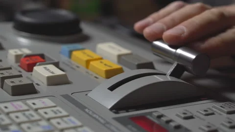 Broadcast Tv Studio Production - Vision Switcher Studio Director broadcast video Stock Footage 115586570