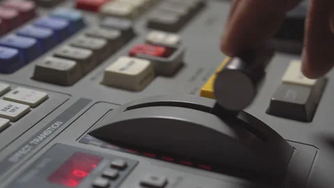 Broadcast Tv Studio Production - Vision Switcher Studio Director broadcast video Stock Footage 115586620
