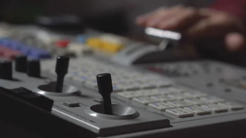 Broadcast Tv Studio Production - Vision Switcher Studio Director broadcast video Stock Footage 115586789