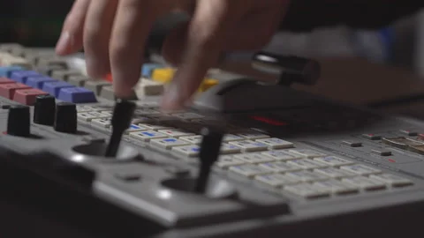 Broadcast Tv Studio Production - Vision Switcher Studio Director broadcast video Stock Footage 115587314
