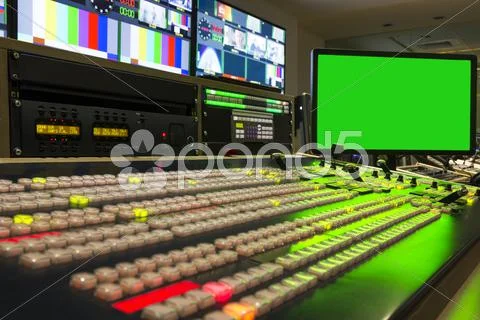 Broadcast Tv Studio Production - Vision Switcher, Broadcast video mixer Stock-Fotos
