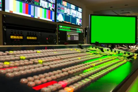 Broadcast Tv Studio Production - Vision Switcher, Broadcast video mixer Stock Photos