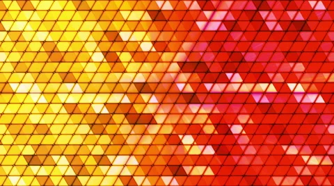 Broadcast Twinkling Cubic Hi-Tech Triangles, Red Yellow, Abstract, Loopable, HD Stock Footage 49315451