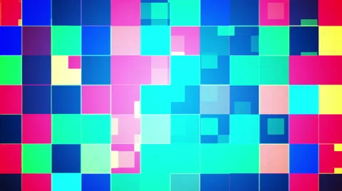 Broadcast Twinkling Hi-Tech Blocks, Multi Color, Abstract, HD Stock Footage 48973435
