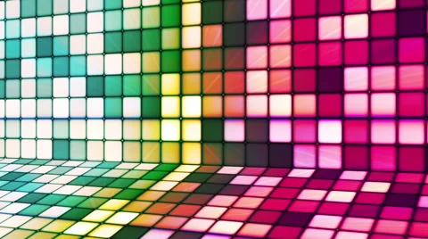 Broadcast Twinkling Hi-Tech Cubes Stage, Green Magenta, Abstract, Loop, HD Stock Footage 56247258