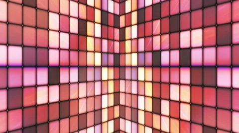 Broadcast Twinkling Hi-Tech Cubes Walls, Multi Color, Abstract, Loopable, HD Stock Footage 57078531