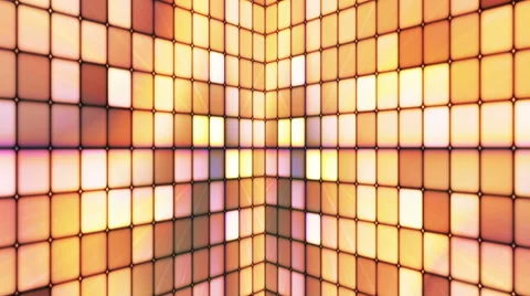 Broadcast Twinkling Hi-Tech Cubes Walls, Golden Brown, Abstract, Loopable, HD Stock Footage 57080668