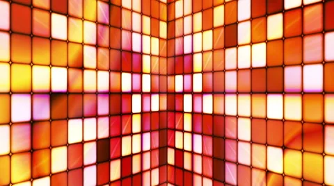 Broadcast Twinkling Hi-Tech Cubes Walls, Multi Color, Abstract, Loopable, HD Stock Footage 57082161