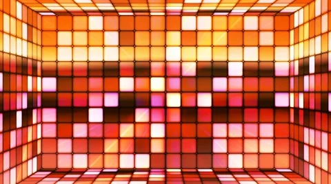Broadcast Twinkling Hi-Tech Cubes Room, Multi Color, Abstract, Loopable, 4K Stock Footage