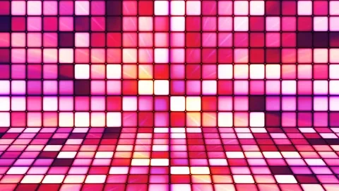 Broadcast Twinkling Hi-Tech Cubes Stage, Magenta Purple, Abstract, Loop, 4K Stock Footage 70190402