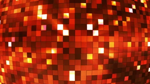 Broadcast Twinkling Hi-Tech Squares Globe, Orange Golden, Abstract, Loopable, HD Stock Footage 56001758