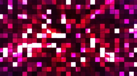 Broadcast Twinkling Hi-Tech Squares, Red Magenta, Abstract, Loopable, 4K Stock Footage 64158906