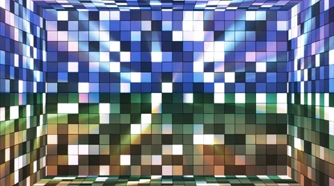 Broadcast Twinkling Hi-Tech Squares Room, Multi Color, Abstract, Loopable, 4K Stock Footage 67824218