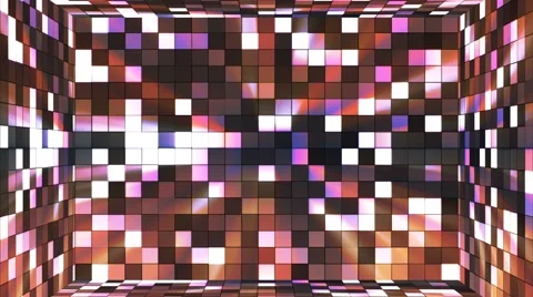 Broadcast Twinkling Hi-Tech Squares Room, Multi Color, Abstract, Loopable, 4K Stock Footage