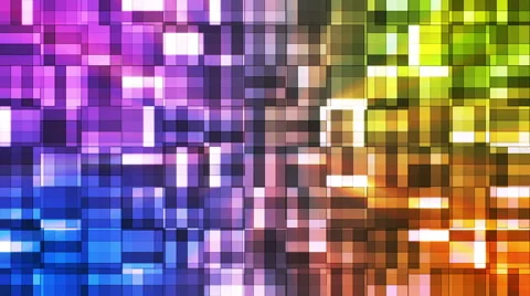 Broadcast Twinkling Squared Hi-Tech Blocks, Multi Color, Abstract, Loopable, HD Stock Footage 54060747