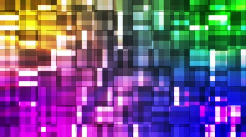 Broadcast Twinkling Squared Hi-Tech Blocks, Multi Color, Abstract, Loopable, HD Stock Footage 54061287