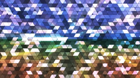 Broadcast Twinkling Squared Hi-Tech Triangles, Multi Color, Abstract, Loop, 4K Stock Footage