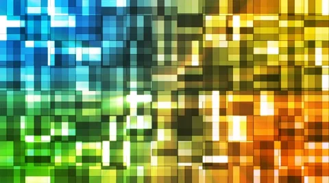 Broadcast Twinkling Squared Hi-Tech Blocks, Multi Color, Abstract, Loopable, 4K Stock Footage 68747484
