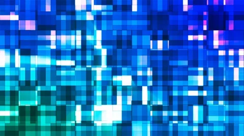 Broadcast Twinkling Squared Hi-Tech Blocks, Green Blue, Abstract, Loopable, 4K Stock Footage 68747991
