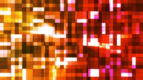 Broadcast Twinkling Squared Hi-Tech Blocks, Red Orange, Abstract, Loopable, 4K Stock Footage 69011908