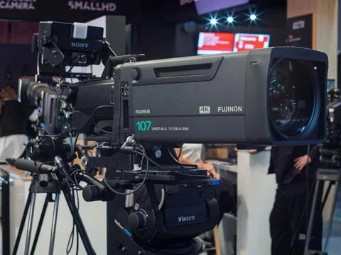 Broadcast Video Camera with 4K Capabilities and Advanced Features Stock Photos