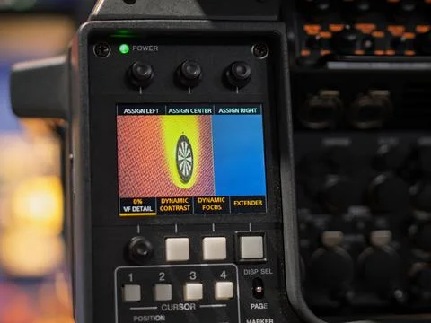 Broadcast Video Camera Control Panel with Display Features Stock Photos