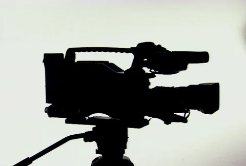Broadcast Video Camera Silloette Stock Footage 98311502