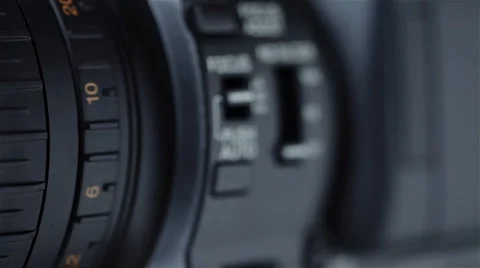 Broadcast Video Camera Turning While Lens Zooming Stock Footage 1103772