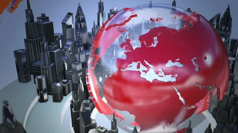 Broadcast world loop animation Video stock 40390643