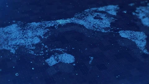 Broadcast World News loop Background World Map Connecting. Stock Footage