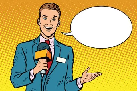 Broadcaster news is reporting live Stock Illustration