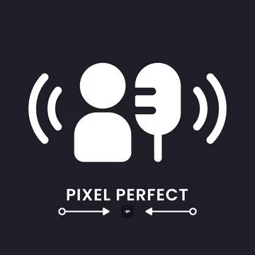 Broadcaster white solid desktop icon Stock Illustration