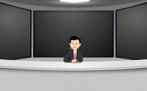 Broadcaster on the white table Stock Illustration