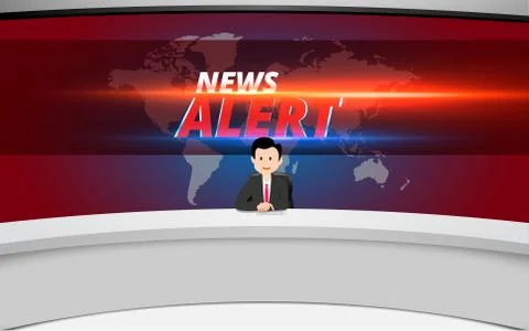 Broadcaster on the white table Stock Illustration