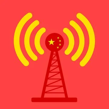 Broadcasting and distribution of informations and signal from national broadc Ilustración de archivo