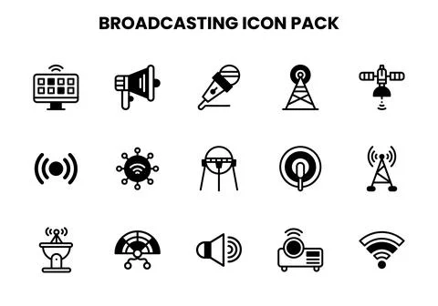 Broadcasting DuoTone Design Icons Pack Illustration