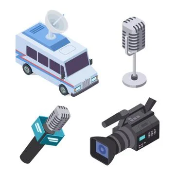 Broadcasting equipment. Television stream electronics, telecommunications 3d Illustrazione stock