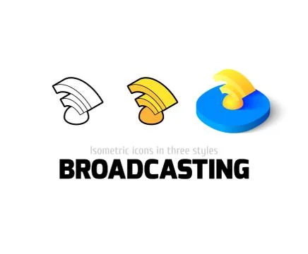 Broadcasting icon in different style Stock Illustration