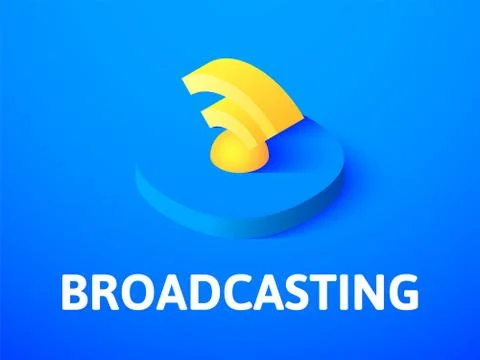 Broadcasting isometric icon, isolated on color background Stock Illustration