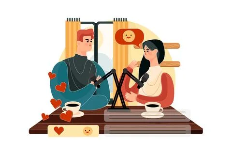 Broadcasting live event concept illustration Stock Illustration