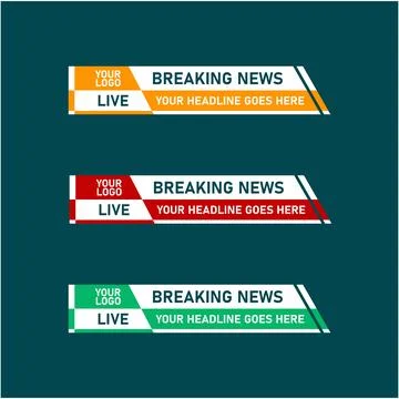 Broadcasting lower third design with dark green background Stock Illustration