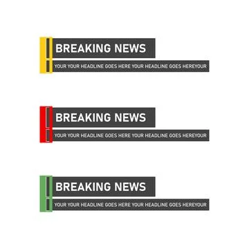 Broadcasting lower third design with dark green background Stock Illustration